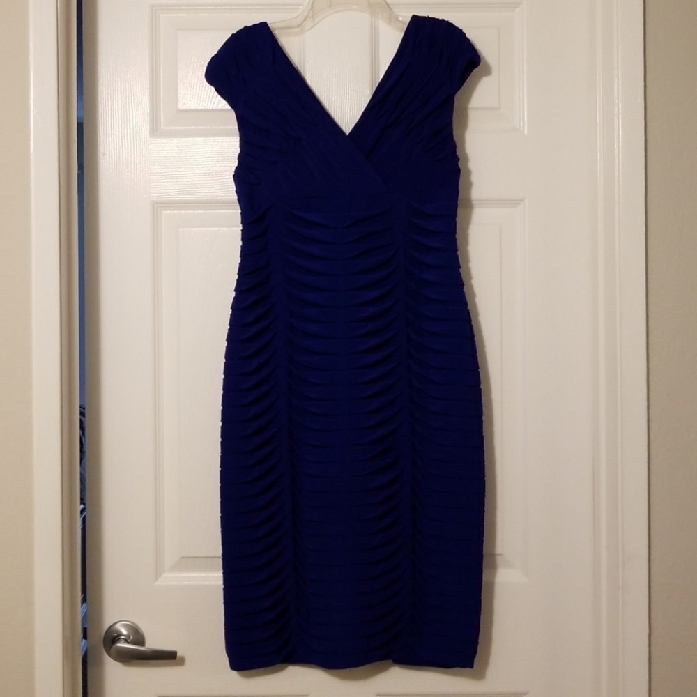 Adrianna  Papell Purple V-neck Dress